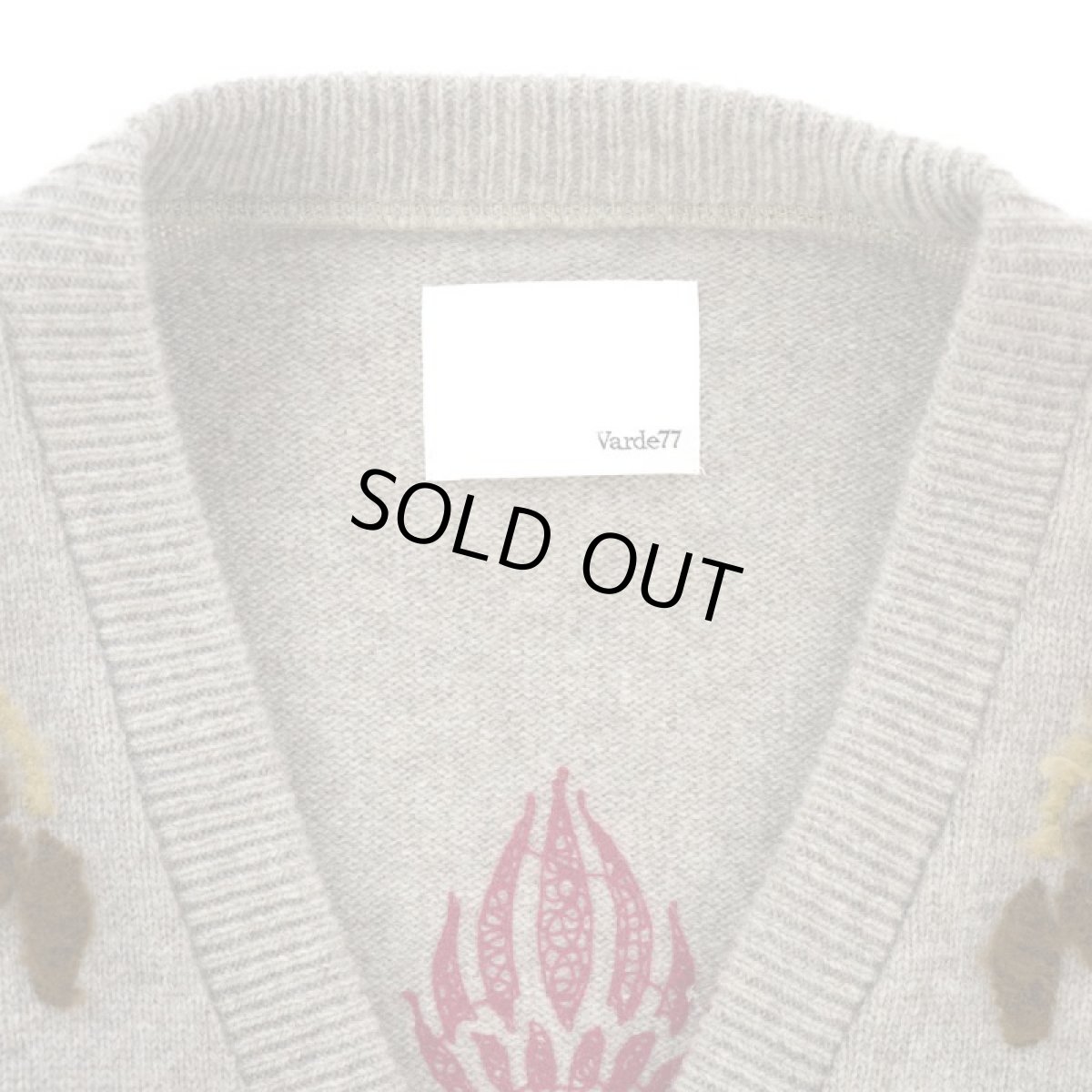 画像3: VARDE77 FLORAL DECORATION MOHAIR KNIT GRAY BEIGE (3)