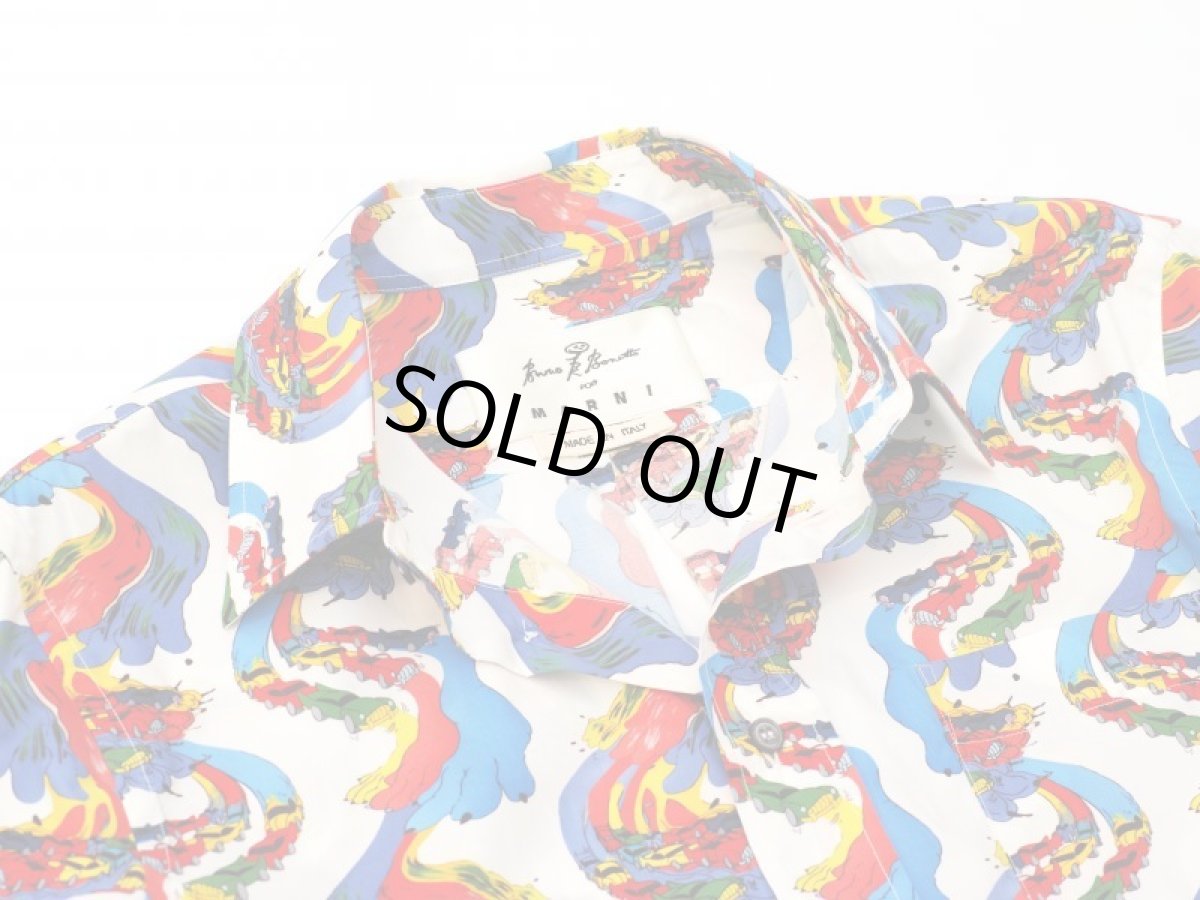 画像5: M A R N I  COTTON SHIRT WITH FIREBIRD PRINT BY BRUNO BOZZETTO (5)
