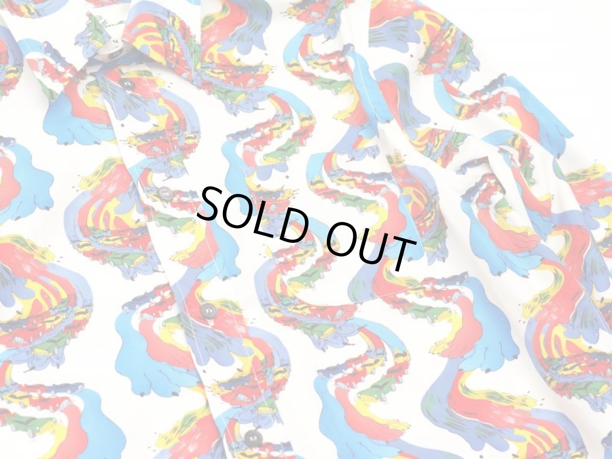 画像3: M A R N I  COTTON SHIRT WITH FIREBIRD PRINT BY BRUNO BOZZETTO (3)