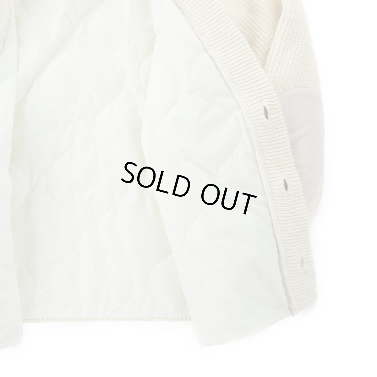 画像8: VARDE77  POLYNUBUCK&COTTON KNIT CARDIGAN WHITE IVORY (8)