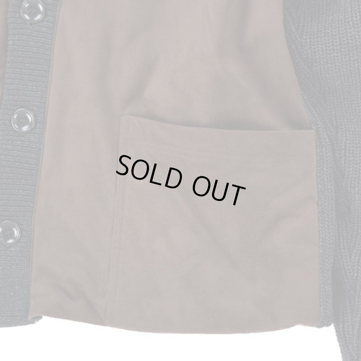 画像4: VARDE77  POLYNUBUCK&COTTON KNIT CARDIGAN BLACK BROWN (4)