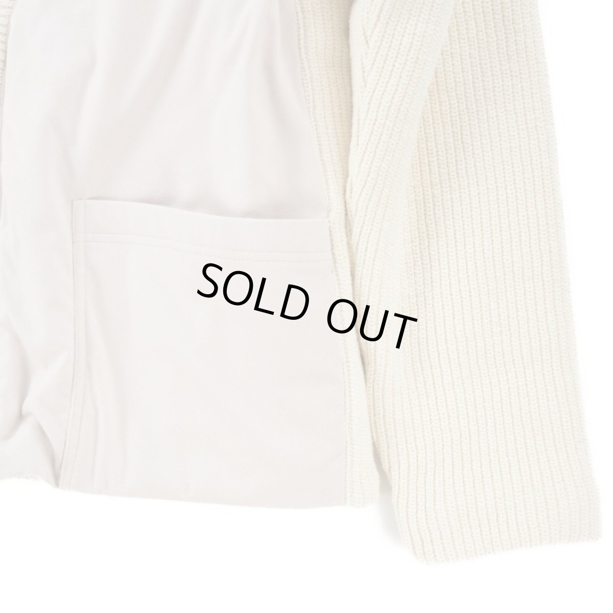 画像4: VARDE77  POLYNUBUCK&COTTON KNIT CARDIGAN WHITE IVORY (4)