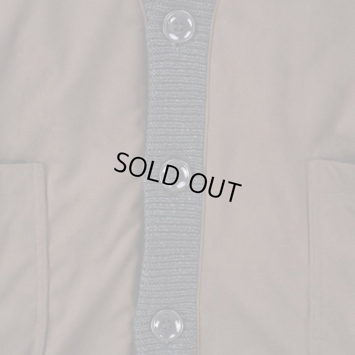 画像3: VARDE77  POLYNUBUCK&COTTON KNIT CARDIGAN BLACK BROWN (3)