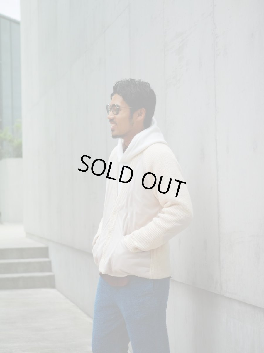 画像11: VARDE77  POLYNUBUCK&COTTON KNIT CARDIGAN WHITE IVORY (11)