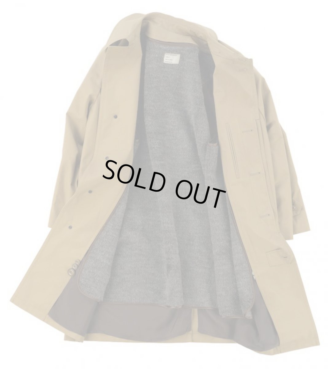 画像7: VARDE77 VINTAGE STAND-FALL COLLAR COAT WITH LINER BEIGE (7)