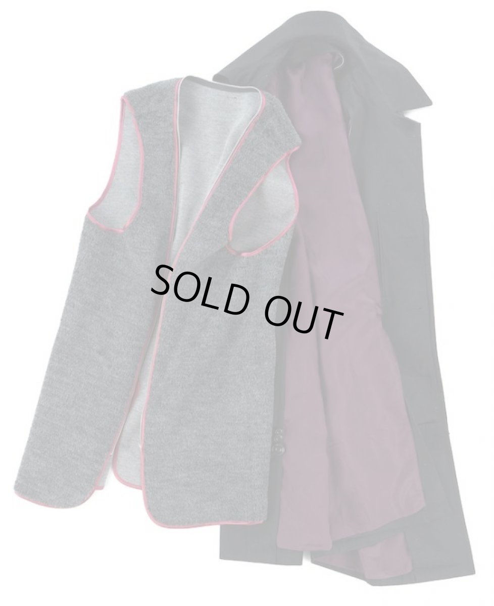 画像12: VARDE77 VINTAGE STAND-FALL COLLAR COAT WITH LINER BLACK (12)