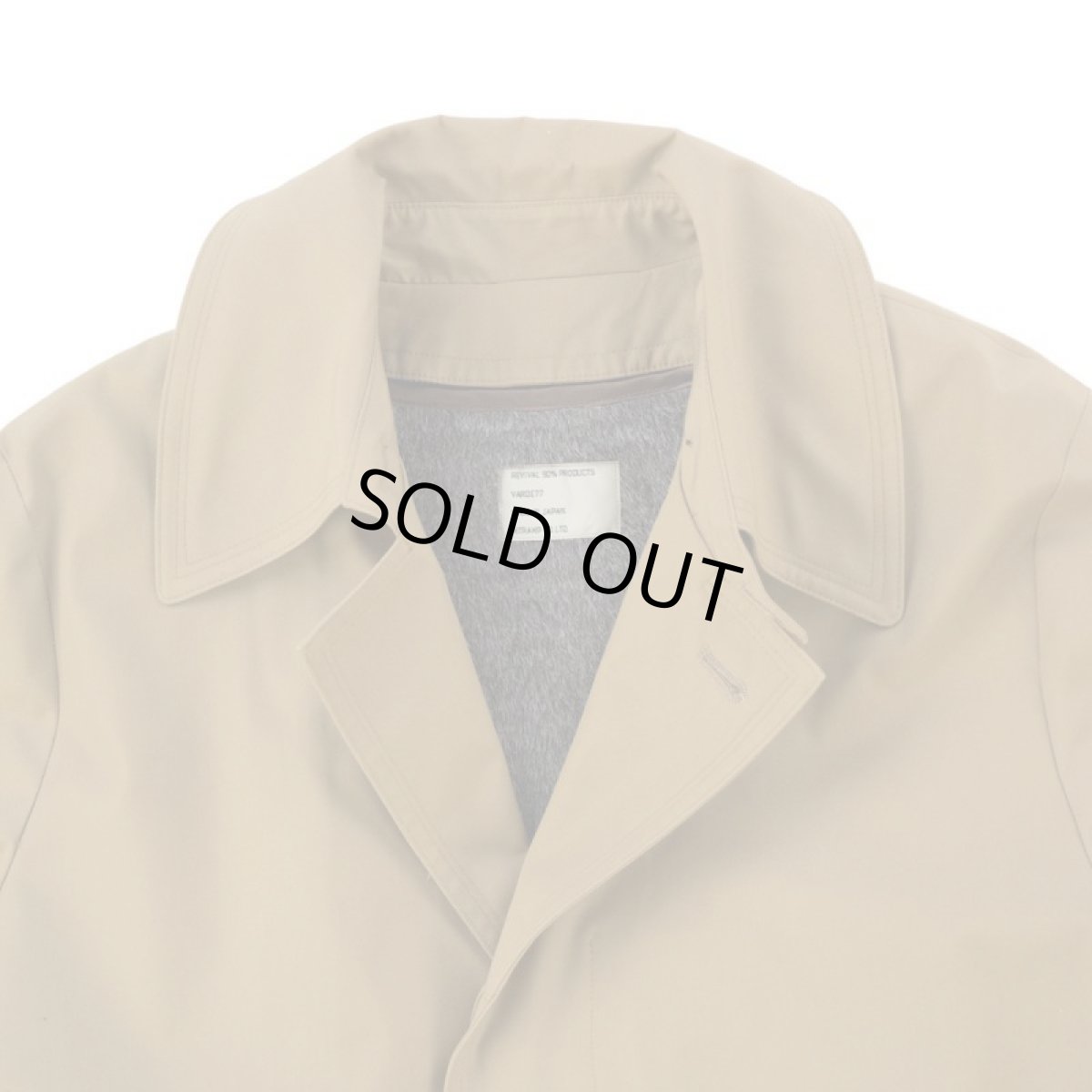 画像2: VARDE77 VINTAGE STAND-FALL COLLAR COAT WITH LINER BEIGE (2)