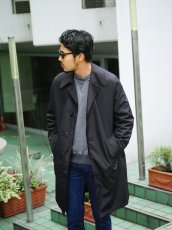 画像14: VARDE77 VINTAGE STAND-FALL COLLAR COAT WITH LINER BLACK (14)