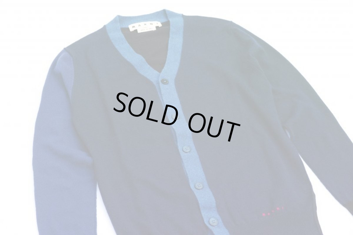 画像2: M A R N I  COLOR BLOCK CARDIGAN NAVY (2)