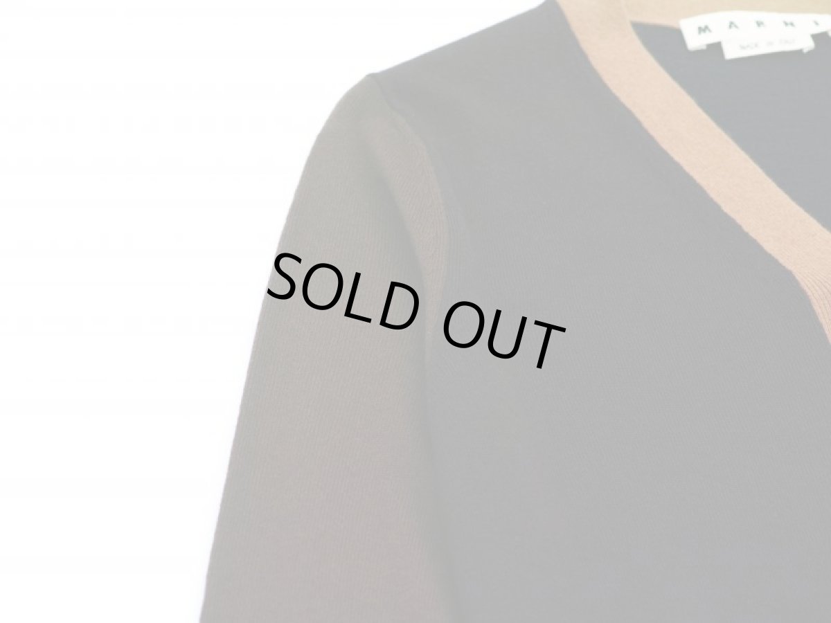 画像4: M A R N I  COLOR BLOCK CARDIGAN BROWN (4)