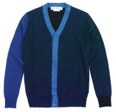 画像1: M A R N I  COLOR BLOCK CARDIGAN NAVY (1)