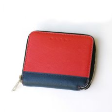 画像1: M A R N I ROUND ZIP SHORT WALLET RED (1)