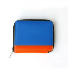 画像1: M A R N I ROUND ZIP SHORT WALLET BLUE (1)