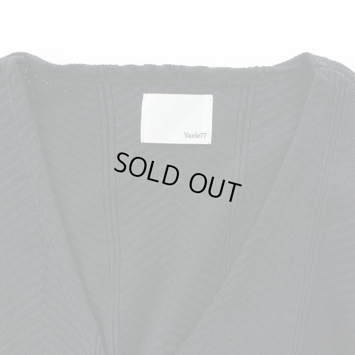 画像2: BIG HERRINGBONE KNIT CARDIGAN black (2)