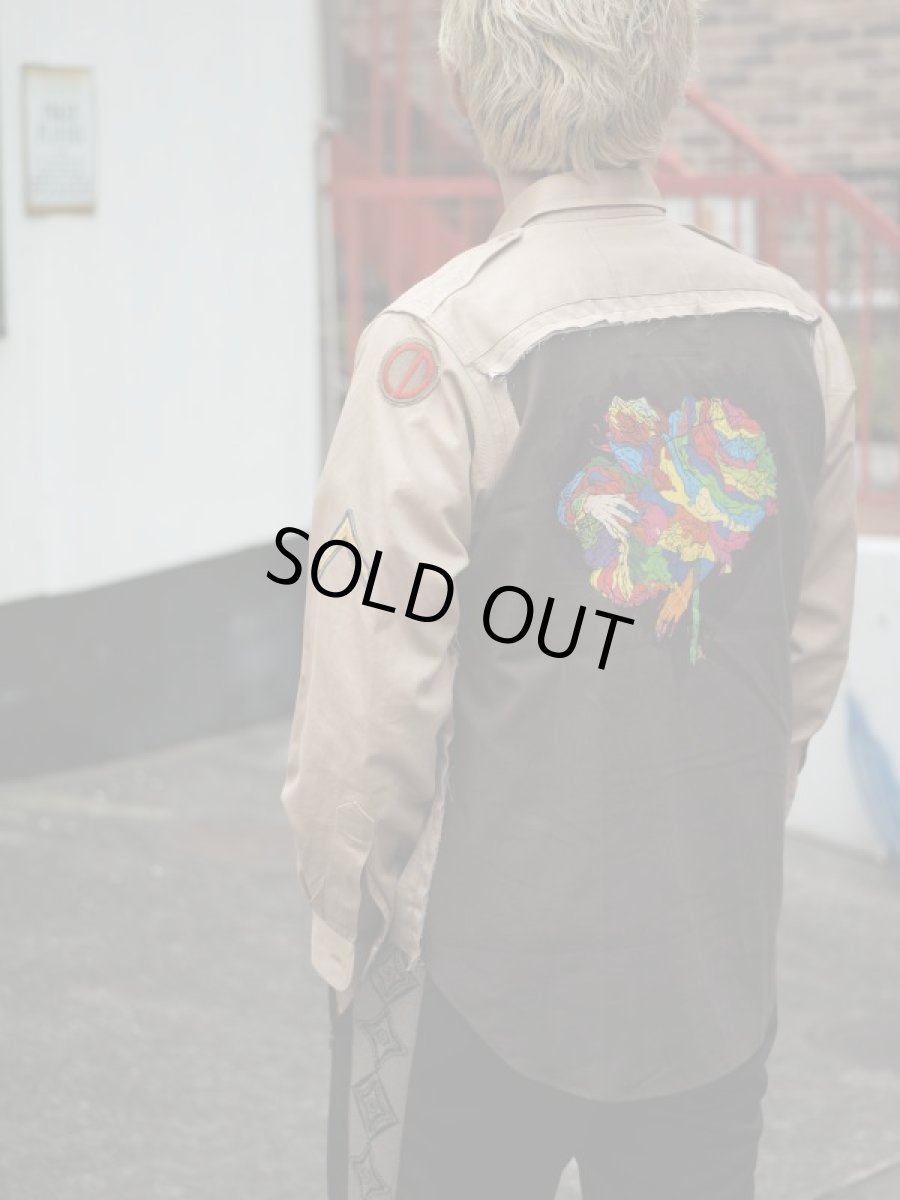 画像8: VARDE77 -MAKEOVER- JUNKIE HEART ARMY SHIRTS LIMITED BEIGE   (8)