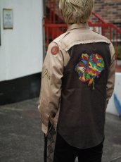 画像8: VARDE77 -MAKEOVER- JUNKIE HEART ARMY SHIRTS LIMITED BEIGE   (8)