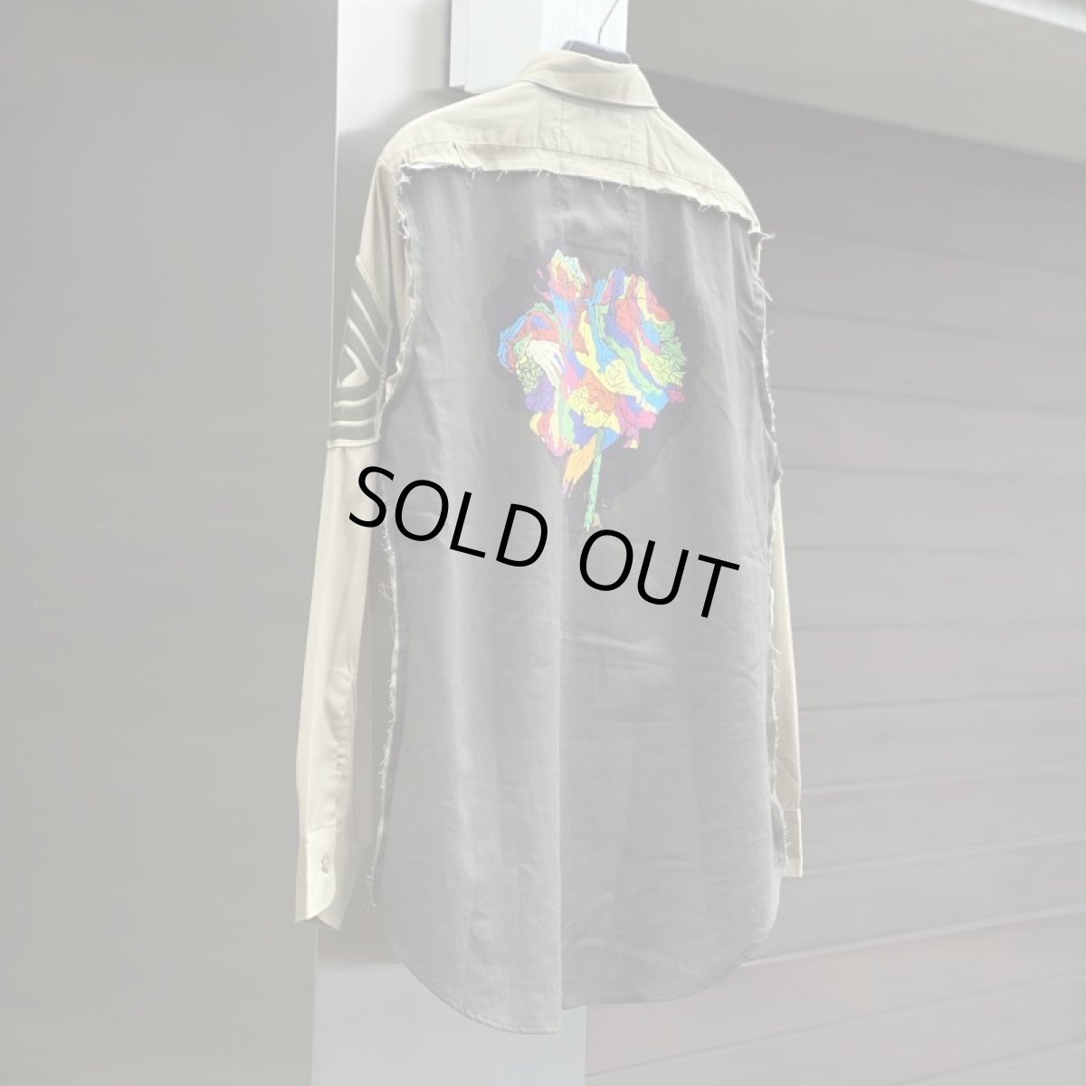 画像1: VARDE77 -MAKEOVER- JUNKIE HEART ARMY SHIRTS LIMITED BEIGE   (1)