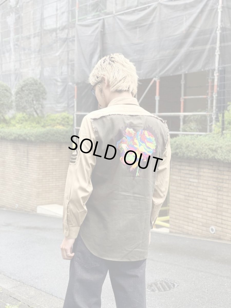 画像6: VARDE77 -MAKEOVER- JUNKIE HEART ARMY SHIRTS LIMITED BEIGE   (6)