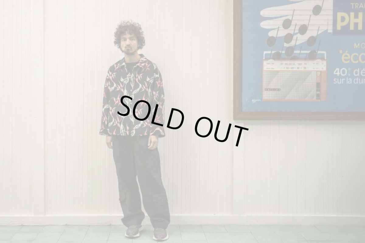 画像7: VARDE77 RAYON ALOHA LONG SLEEVE SHIRTS BLACK (7)