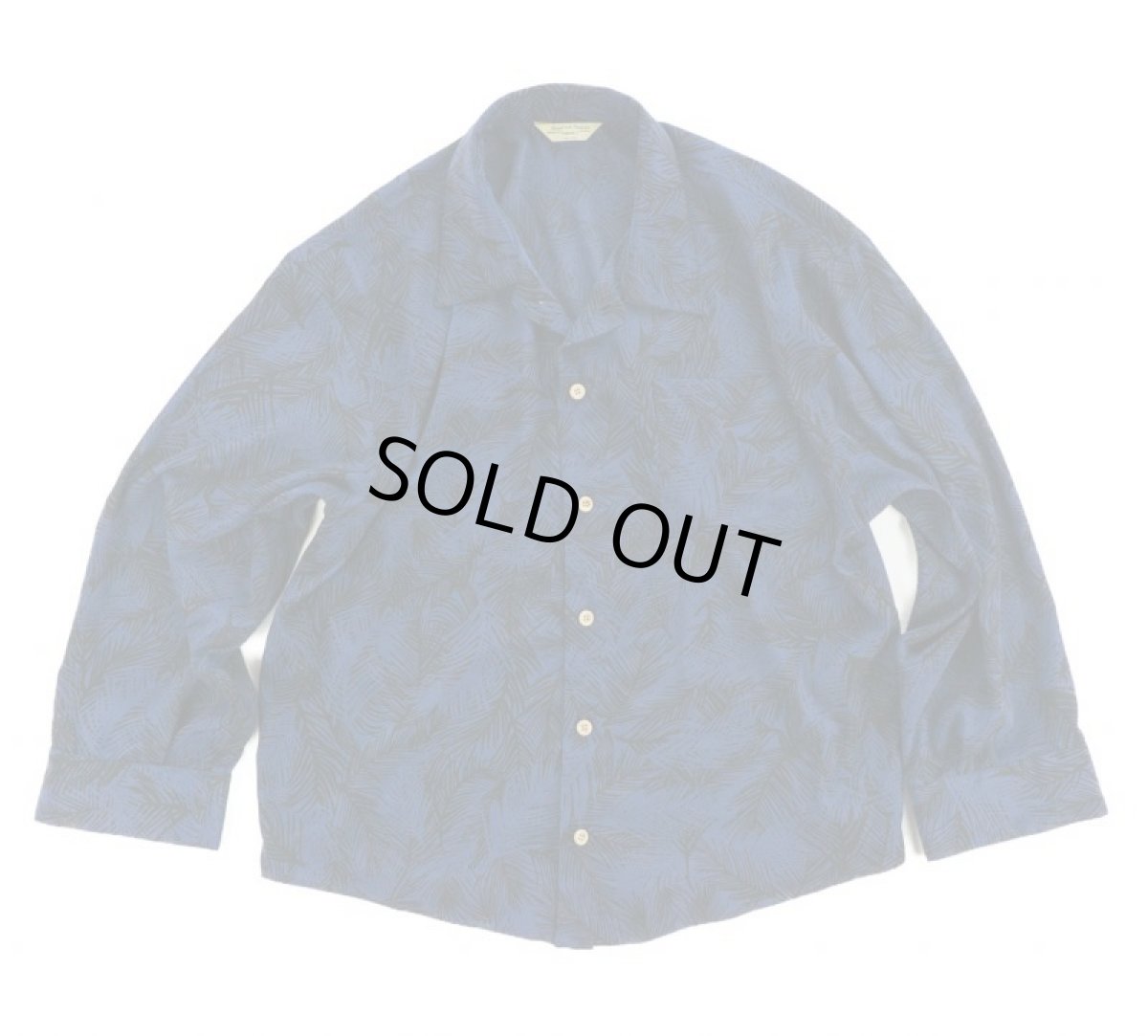 画像1: VARDE77 POLY ALOHA LONG SLEEVE SHIRTS NAVY (1)