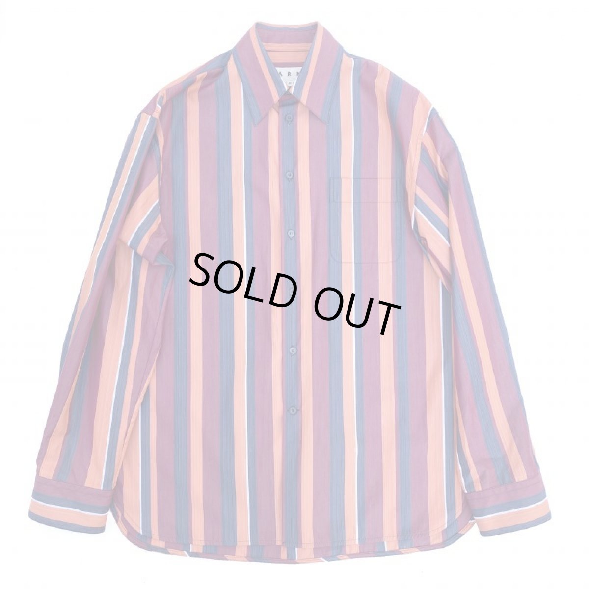 画像1: M A R N I  STRIPE BIG SHIRTS RED (1)