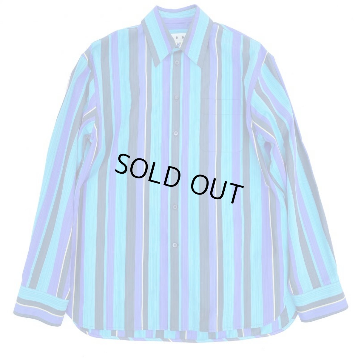 画像1: M A R N I  STRIPE BIG SHIRTS BLUE (1)