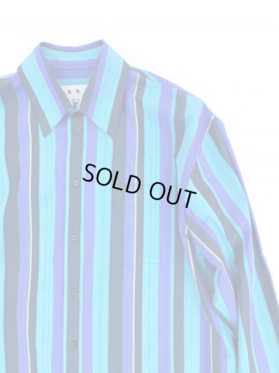 画像2: M A R N I  STRIPE BIG SHIRTS BLUE (2)