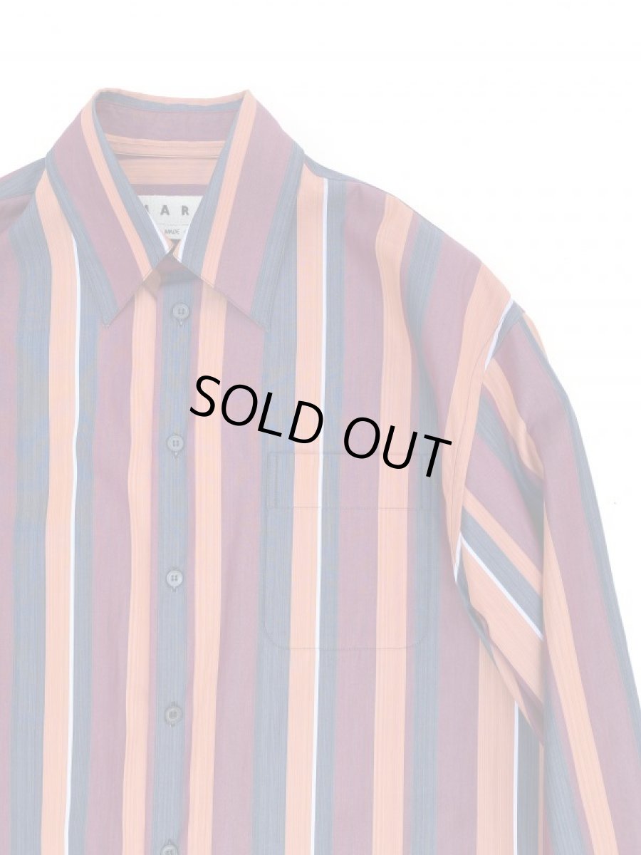 画像2: M A R N I  STRIPE BIG SHIRTS RED (2)