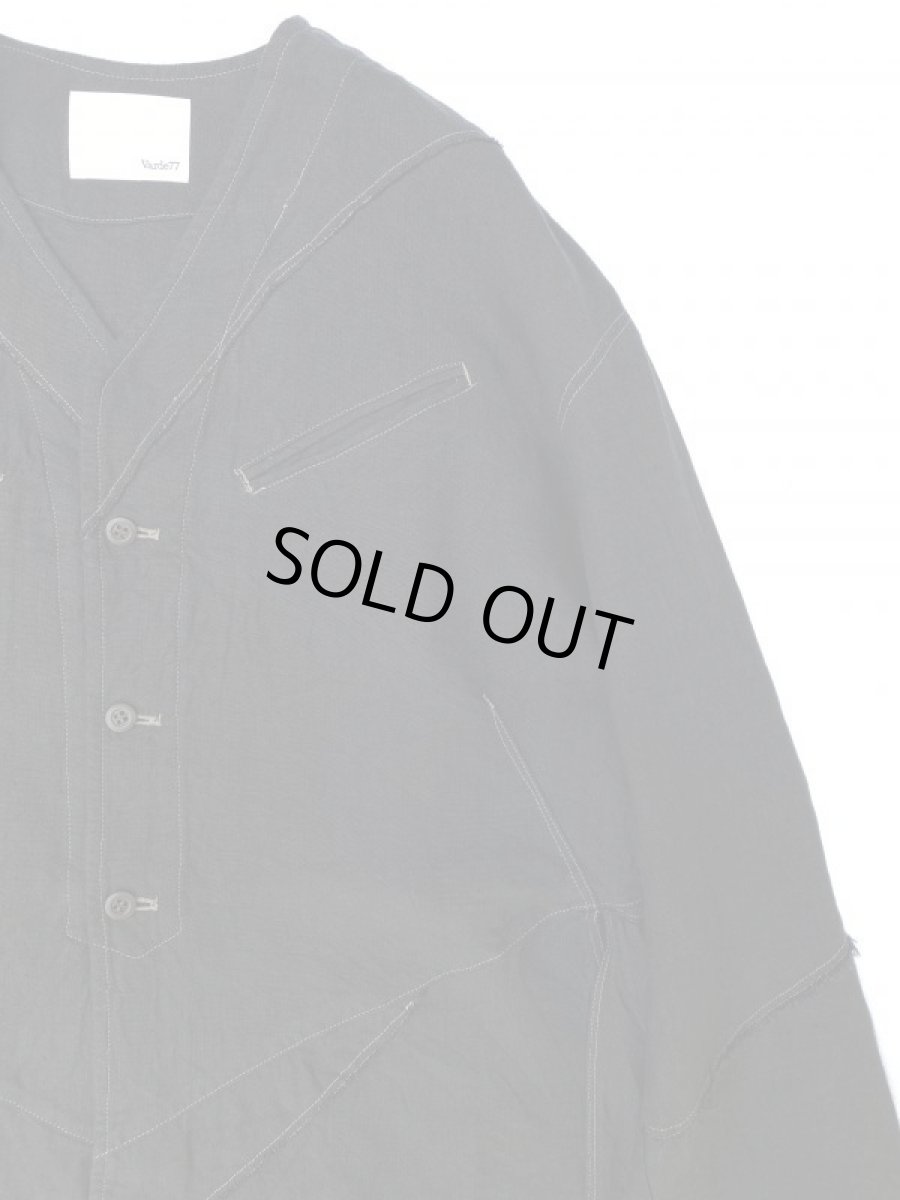 画像2: VARDE77 IMAGINARY CASCELLINS LINEN CARDIGAN BLACK (2)