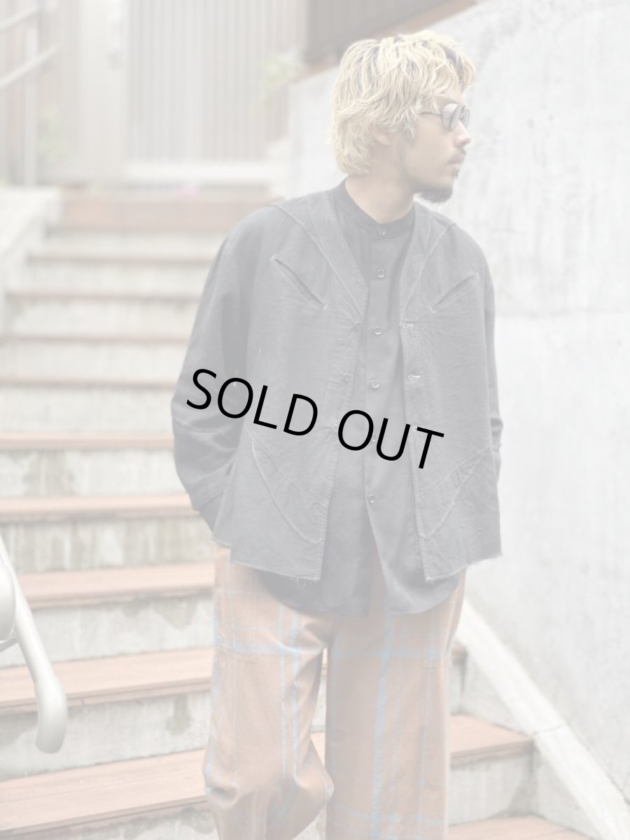 画像8: VARDE77 IMAGINARY CASCELLINS LINEN CARDIGAN BLACK (8)