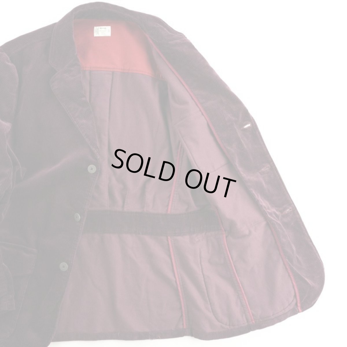 画像8: VARDE77 3 BUTTON  CORDUROY JACKET WINE RED (8)
