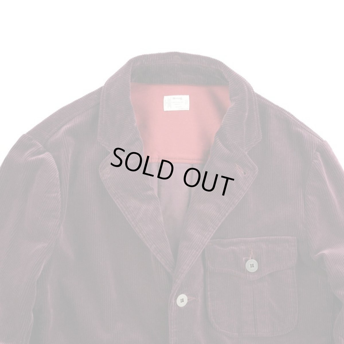 画像3: VARDE77 3 BUTTON  CORDUROY JACKET WINE RED (3)