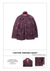 画像10: VARDE77 3 BUTTON  CORDUROY JACKET WINE RED (10)