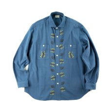 画像1: VARDE77 EYE SOLID FLANNEL SHIRTS　BLUE (1)