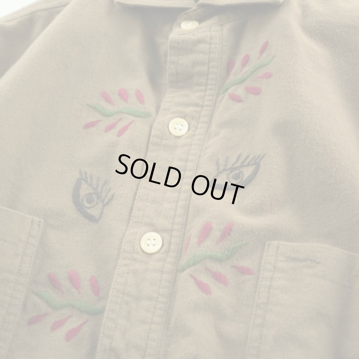 画像5: VARDE77 EYE SOLID FLANNEL SHIRTS BROWN (5)