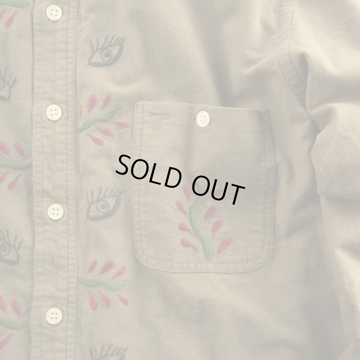 画像3: VARDE77 EYE SOLID FLANNEL SHIRTS BROWN (3)