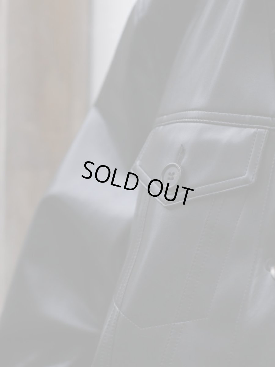 画像4: M A R N I RECYCLING COATING  LEATHER JACKET (4)