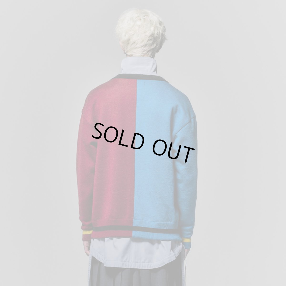 画像2: COGNOMEN  MIXED RACE CARDIGAN WINE RED (2)