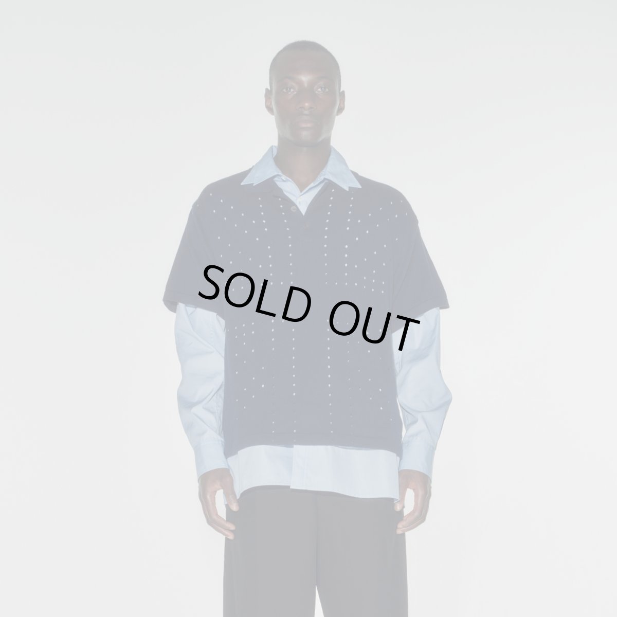 画像1: UK KNIT POLO  NAVY (1)