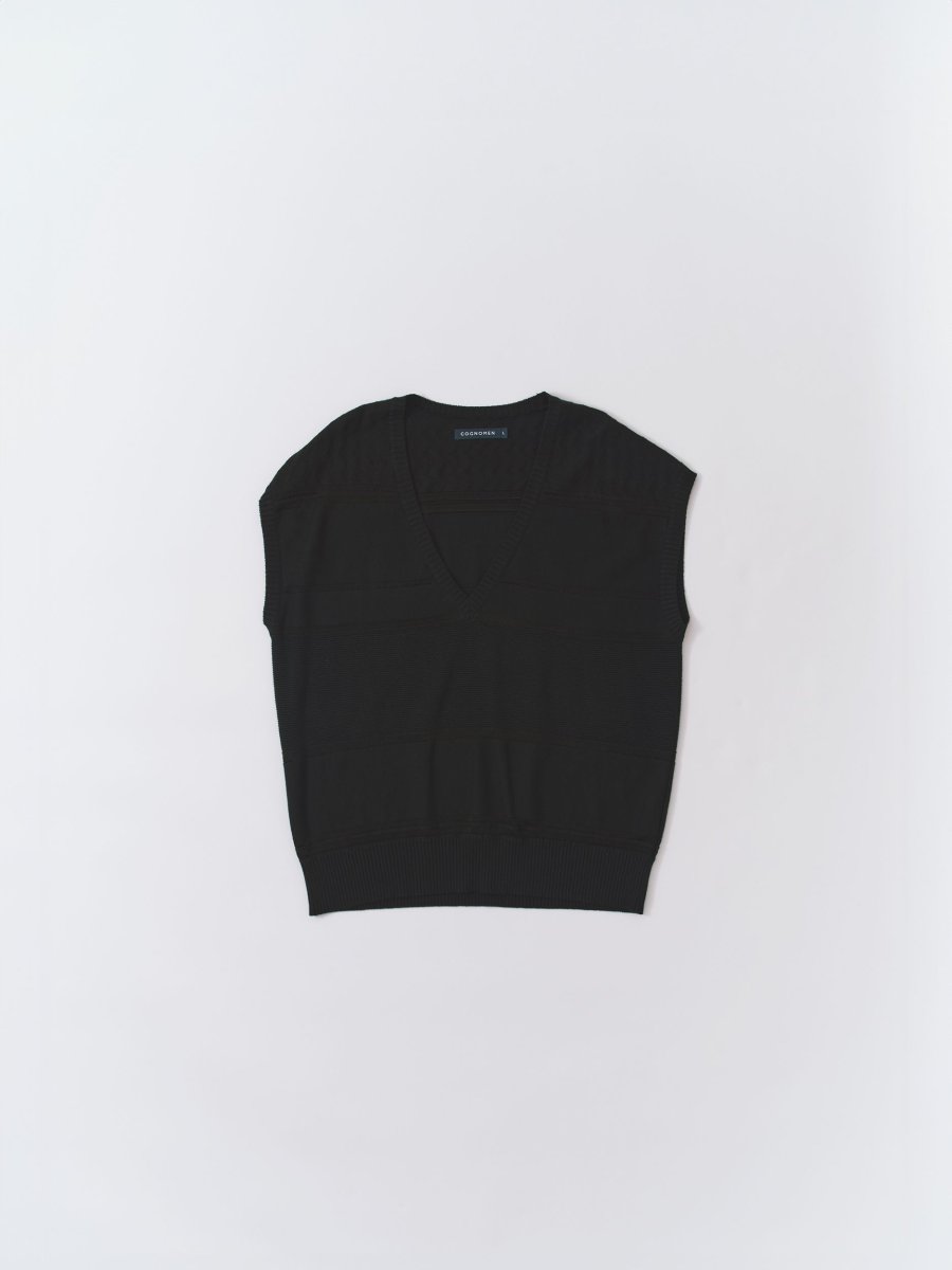 画像3: Colour tone Knit vest Black (3)