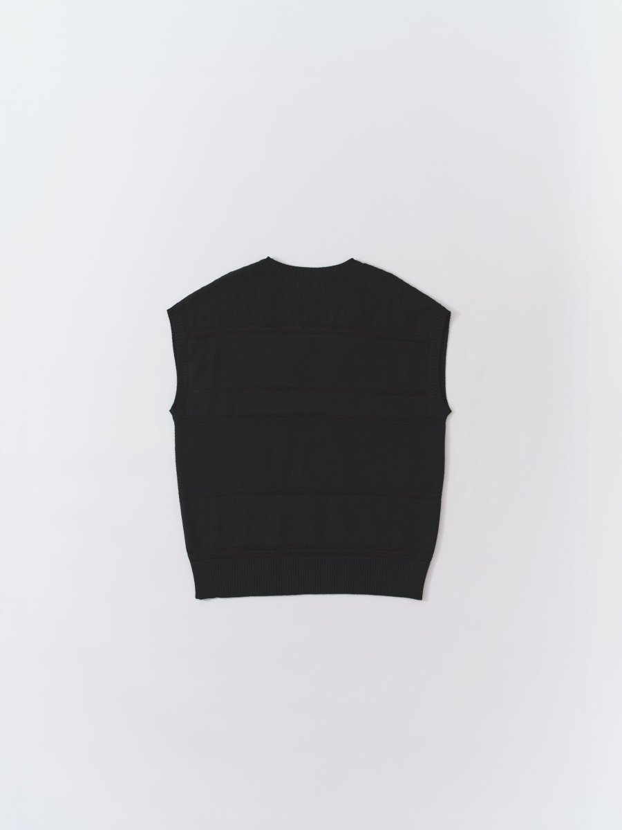画像4: Colour tone Knit vest Black (4)
