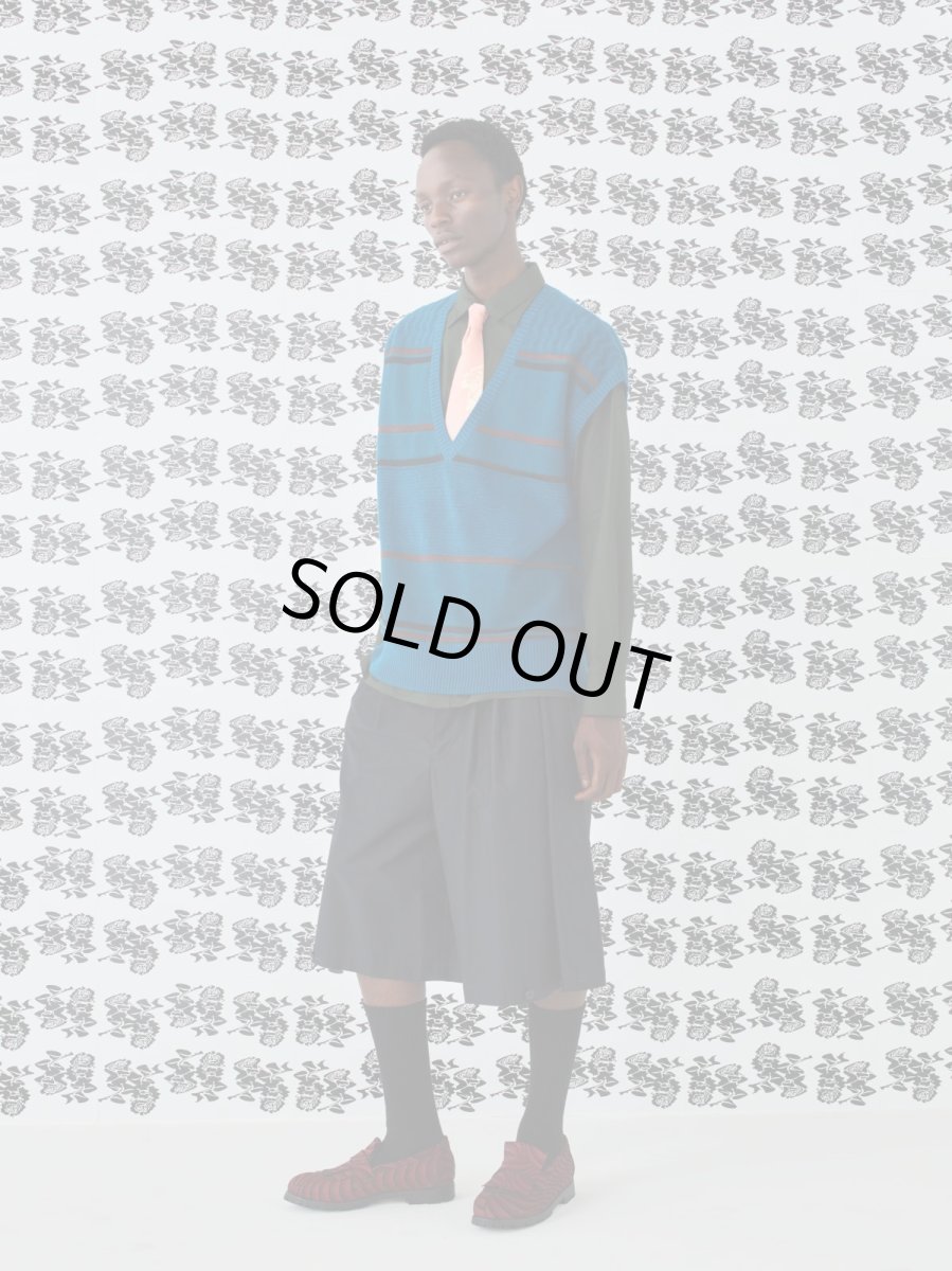 画像1: Colour tone Knit vest Blue (1)