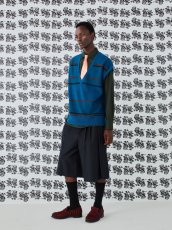 画像1: Colour tone Knit vest Blue (1)