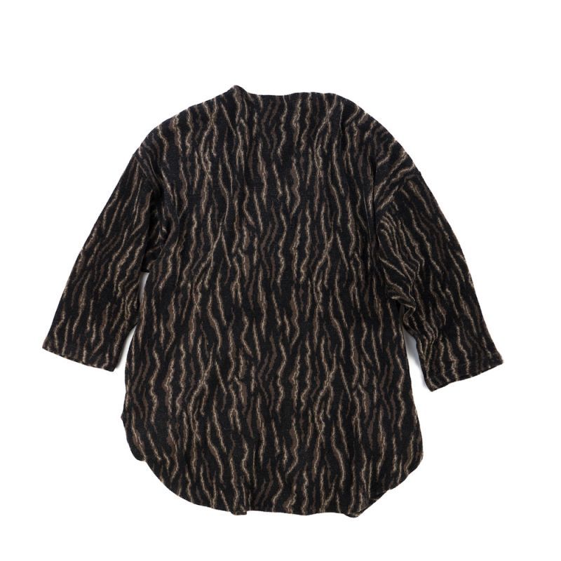 VARDE77 LEOPARD STRIPE OVERSIZED KNIT CARDIGAN - HOMEDICT