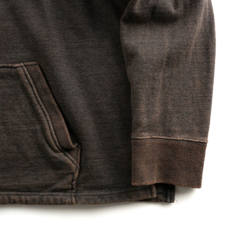 VARDE77 FADED SWEAT PARKA CHARCOAL BROWN