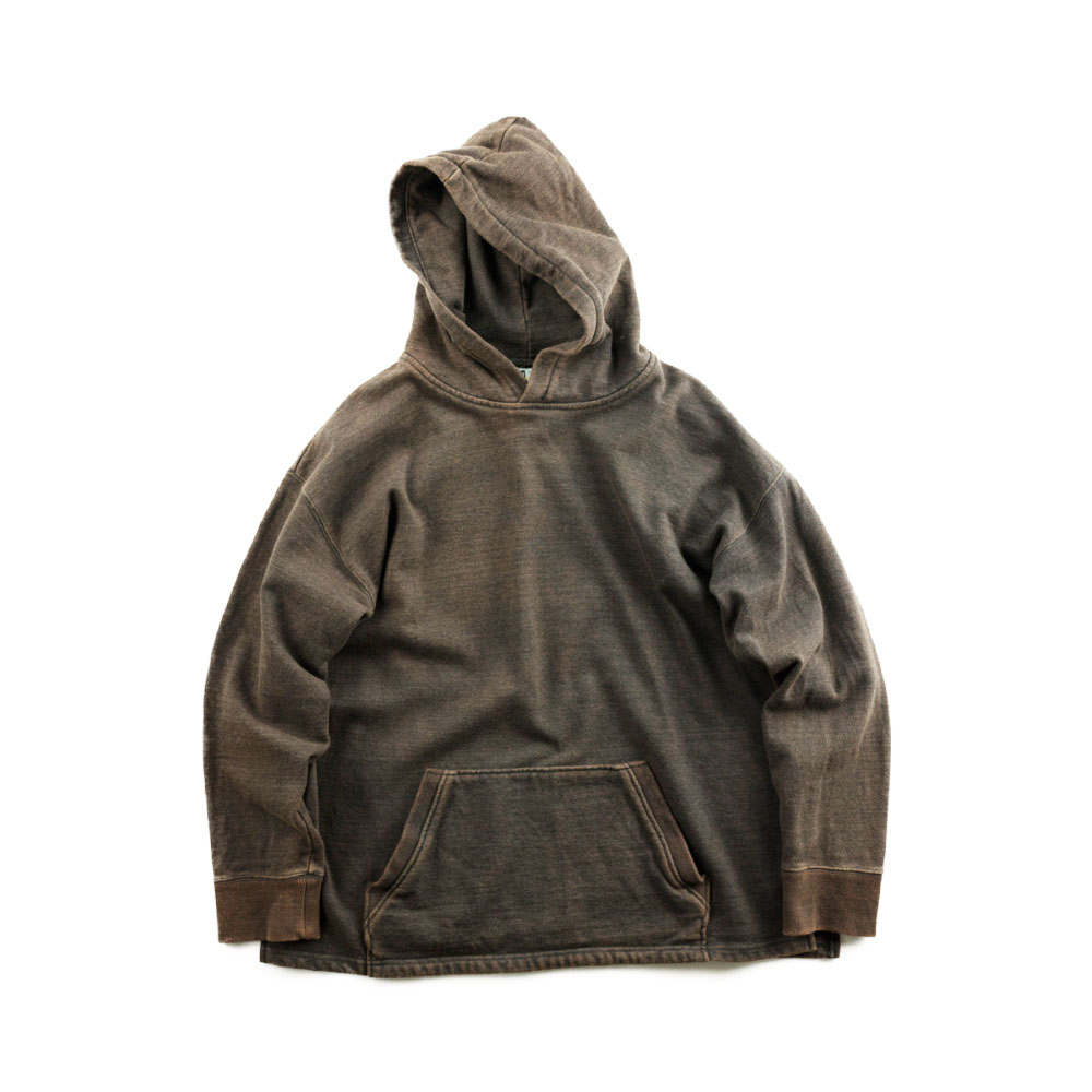 VARDE77 FADED SWEAT PARKA CHARCOAL BROWN